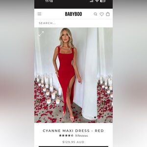 Babyboo fashion red maxi open back dress . Size Small. Worn once